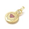 Rack Plating Brass Micro Pave Cubic Zirconia Pendants KK-I717-03G-2