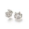 Brass Micro Pave Clear Cubic Zirconia Spacer Beads KK-Z156-08P-03-1