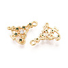 Brass Micro Pave Cubic Zirconia Charms KK-N263-146B-G-2