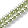 UV Plating Pearlized Glass Pearl Beads Strands GLAA-F128-01B-T21-1