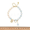Dyed Natural Quartz Round and Potato Pearl Beaded Bracelets BJEW-JB14466-4