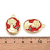 Rack Plating Alloy Enamel Pendants ENAM-N066-06KCG-3