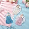 3Pcs 3 Colors Handmade Macrame Cotton Angel Hanging Ornaments HJEW-JM02760-1