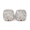 Brass Micro Pave Clear Cubic Zirconia Beads KK-S389-25P-1