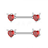 304 Stainless Steel Pave Cubic Zirconia Nipple Rings WGDEAF5-04-1