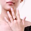 Gorgeous Brass Cubic Zirconia Triangle Finger Rings for Women RJEW-BB04147-A-7G-5