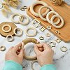 45Pcs 15 Styles Unfinished Wood Linking Rings WOOD-YW0001-15-5