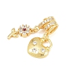 Brass Micro Pave Cubic Zirconia Pendants KK-Z151-11G-2