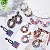 ANATTASOUL 6 Pairs 6 Style Oval & Square & Donut Acrylic Dangle Stud Earrings EJEW-AN0003-36-7