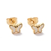 Enamel Butterfly Stud Earrings with 316L Surgical Stainless Steel Pins EJEW-P204-04G-04-1