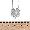 Brass Micro Pave Clear Cubic Zirconia Clover Pendants Necklaces NJEW-K280-02P-3