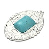 304 Stainless Steel with Dyed Synthetic Turquoise Pendants LS-STAS-G374-05S-08-2