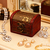 Retro Wooden Jewelry Storage Treasure Chest with Latch Clasps for Trinkets CON-CL0001-12-7