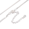 925 Sterling Silver Snake Chain Necklaces NJEW-P300-01B-S-2