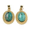 Natural African Turquoise(Jasper) Oval Pendants G-B079-02G-01-1