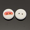 2-Hole Flat Round Mathematical Operators Printed Wooden Sewing Buttons BUTT-M002-13mm-04-2