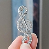 Alloy and Glass Rhinestone Musical Note Brooch PW-WG3A58A-21-1