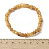 Natural Amber Beaded Stretch Bracelets for Women Men BJEW-D462-03-3