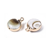 Electroplate Natural Sea Shell Pendants SSHEL-Q100-11B-KCG-2