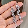 Alloy Rhinestone Tassel Dangle Earrings FS-WG3A30F-01-4