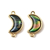 Natural Paua Shell Crescent Moon Connector Charms KK-G538-43G-1