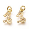 Brass Micro Pave Clear Cubic Zirconia Pendants X-ZIRC-P081-G12-RS-1