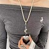 Alloy Floral Heart Locket Pendant Twisted Polyester Cord Necklaces for Women WGF1E9C-01-2