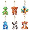 Animal DIY Diamond Painting Keychain Kits DIAM-PW0010-67I-1