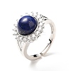 Natural Lapis Lazuli Adjustable Rings RJEW-P043-02P-20-4