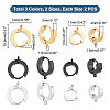 Unicraftale 12Pcs 6 Style 304 Stainless Steel Hoop Earrings Findings STAS-UN0043-23-4