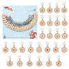 26Pcs Letter A~Z Flower Wood Pendant Locking Stitch Markers HJEW-AB00665-1