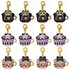 12Pcs 3 Styles Alloy Enamel Zipper Pull Pendant Decorations HJEW-FG00017-1