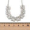 Brass Micro Pave Clear Cubic Zirconia Fruit Bib Necklaces NJEW-F342-01B-P-5