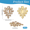 2Pcs Alloy Glass Rhinestone Cabochons FIND-CY0001-75-2