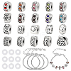 DIY Alloy Heart European Style Bracelet Making Kit DIY-PH0022-01-1