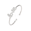 Brass Micro Pave Clear Cubic Zirconia Bangles BJEW-H209-07P-4