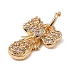 Brass Micro Pave Cubic Zirconia Charms KK-C133-03H-G-2