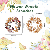 Flower Wreath Colorful Rhinestone Brooch JEWB-WH0026-19-2