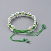 Adjustable Wreath Braided Bead Bracelets BJEW-JB05032-4