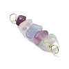 10Pcs 5 Styles Constellation Natural Strawberry Quartz & Amethyst & Obsidian & Fluorite & Rose Quartz Copper Wire Wrapped Chip Beaded Connector Charms PALLOY-JF02905-02-5