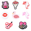8Pcs 8 Styles Valentine's Day Silicone Focal Beads SIL-YW0001-64-1