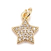 Brass Micro Pave Cubic Zirconia Charms KK-A161-23G-1