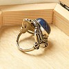 Natural Lapis Lazuli Adjustable Rings RJEW-I108-02AS-11-3