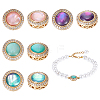 8Pcs 4 Colors Brass Micro Pave Cubic Zirconia Beads KK-NB0004-17-1