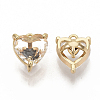 Brass Cubic Zirconia Charms KK-T050-06G-01-NF-2