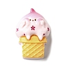 Pink Cute Opaque Resin Cabochons RESI-L046-A01-1