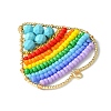 Dyed Natural Magnesite & Glass Seed Beaded Pendants PALLOY-MZ00195-3