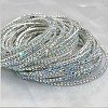 Brass Rhinestone Tennis Bracelets WG6EB7A-19-1
