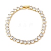 Brass with Cubic Zirconia Link Bracelets BJEW-Q350-01G-1