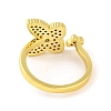 Butterfly Brass Micro Pave Cubic Zirconia Open Cuff Ring for Women RJEW-U003-14G-3